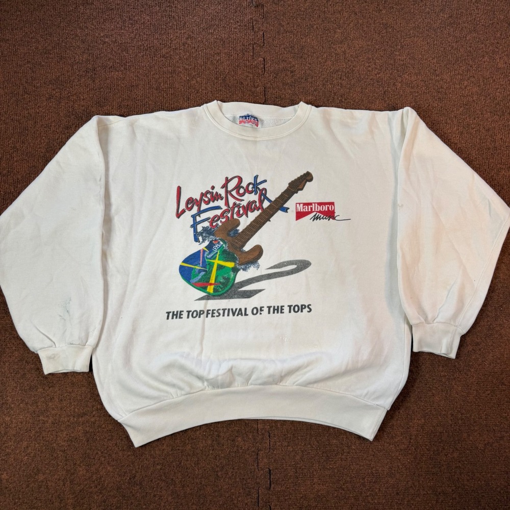 Vintage 1988 Marlboro Music Leysin Rock Festival Sweatshirt White Large Portugal